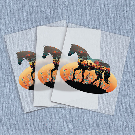 Autumn Horse Silhouette | Horses DTF Heat Transfers