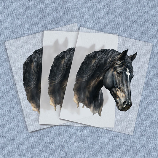 Black Horse Head | Horses DTF Heat Transfers