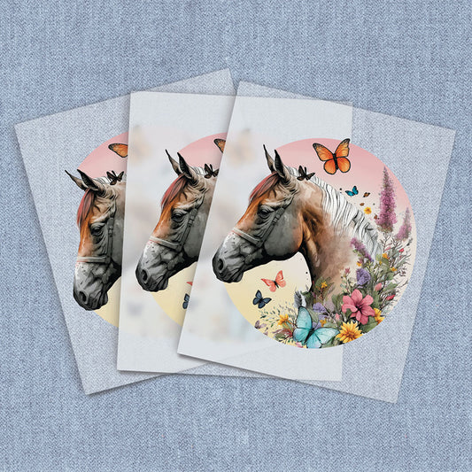 Butterfly Horse Garden | Horses DTF Heat Transfers