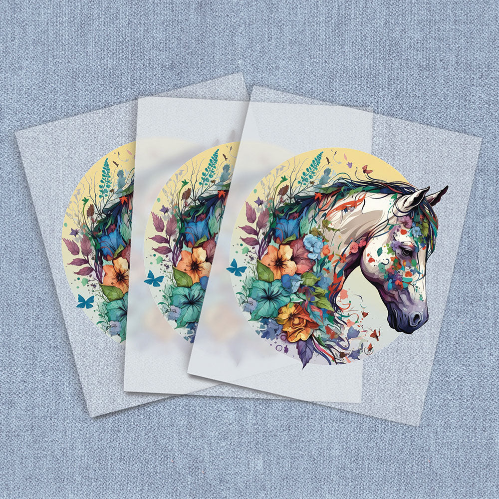 Floral Horse Head | Horses DTF Heat Transfers