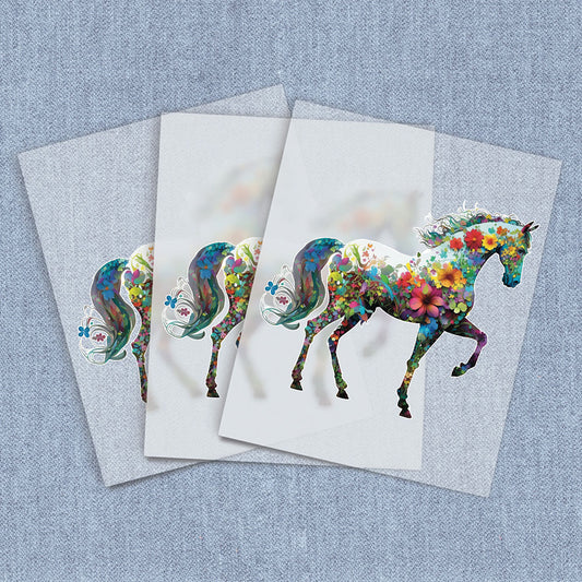 Floral Horse Silhouette | Horses DTF Heat Transfers