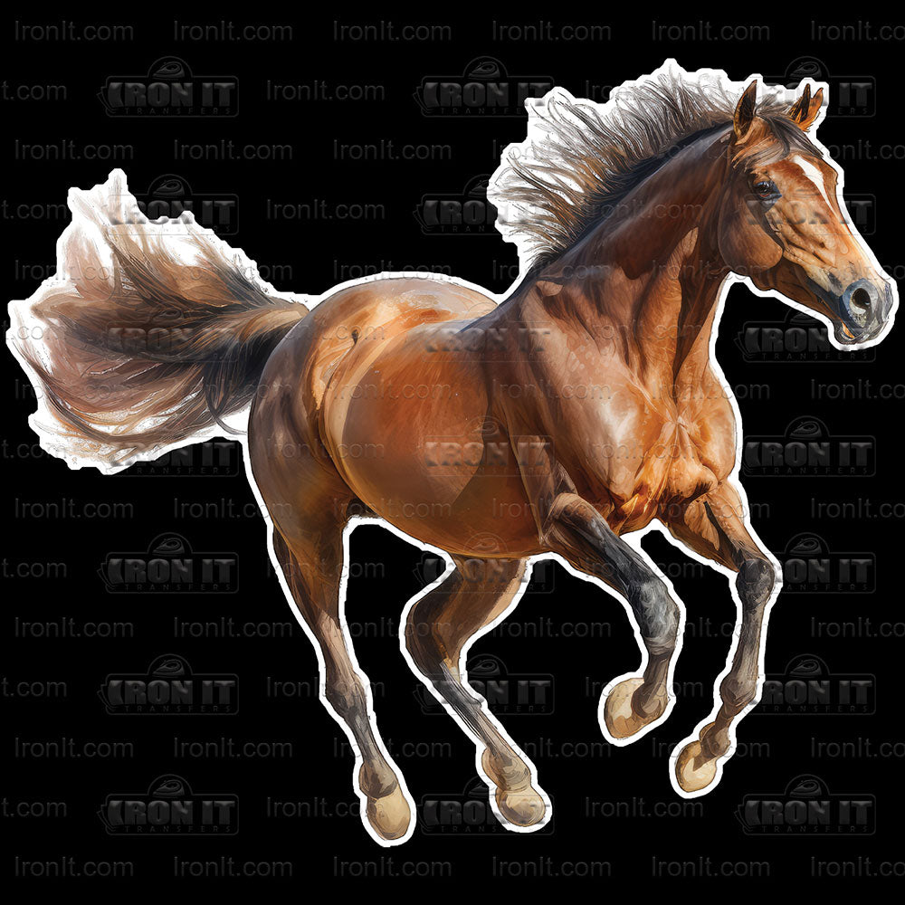 Jumping Brown Horse | Horses Direct to Film Heat Transfers