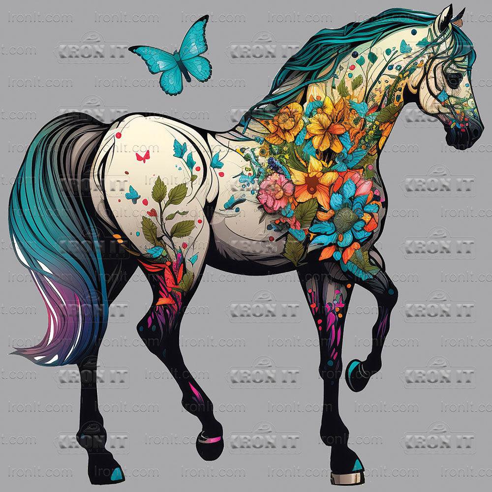 Rainbow Garden Horse | Horses Direct to Film Heat Transfers