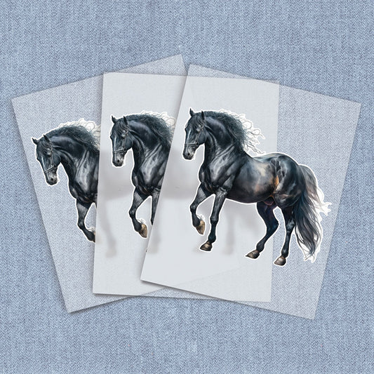 Standing Black Horse | Horses DTF Heat Transfers