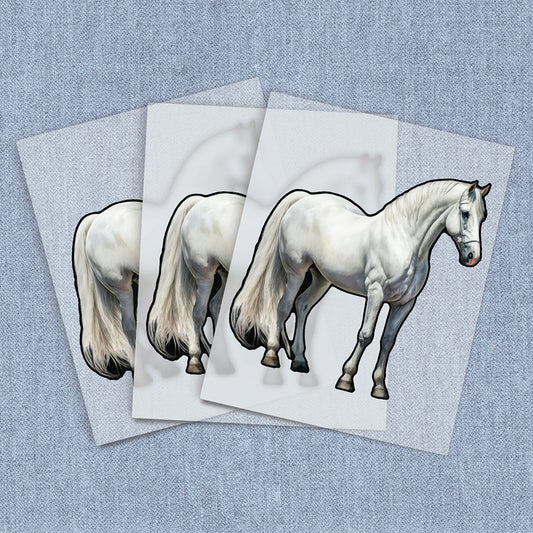 Standing White Horse | Horses DTF Heat Transfers