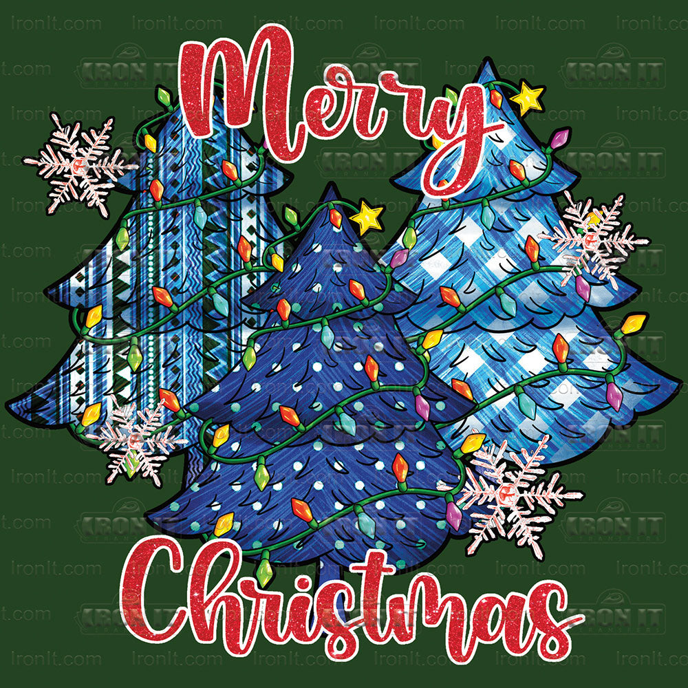 Christmas Blue Trees | Seasonal, Christmas Direct to Film Heat Transfers
