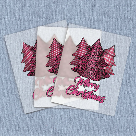 Christmas Pink Striped Trees | Seasonal, Christmas DTF Heat Transfers