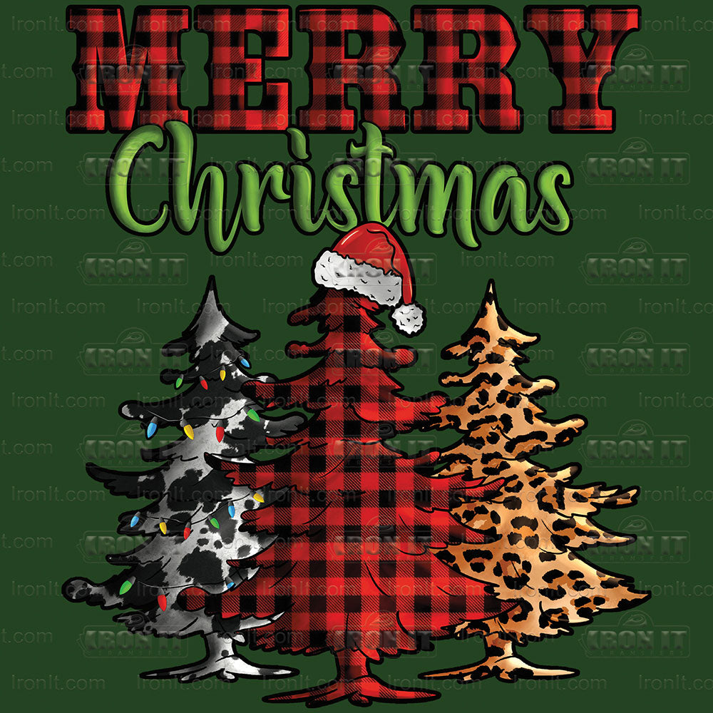 Red Plaid Christmas Trees | Seasonal, Christmas Direct to Film Heat Transfers