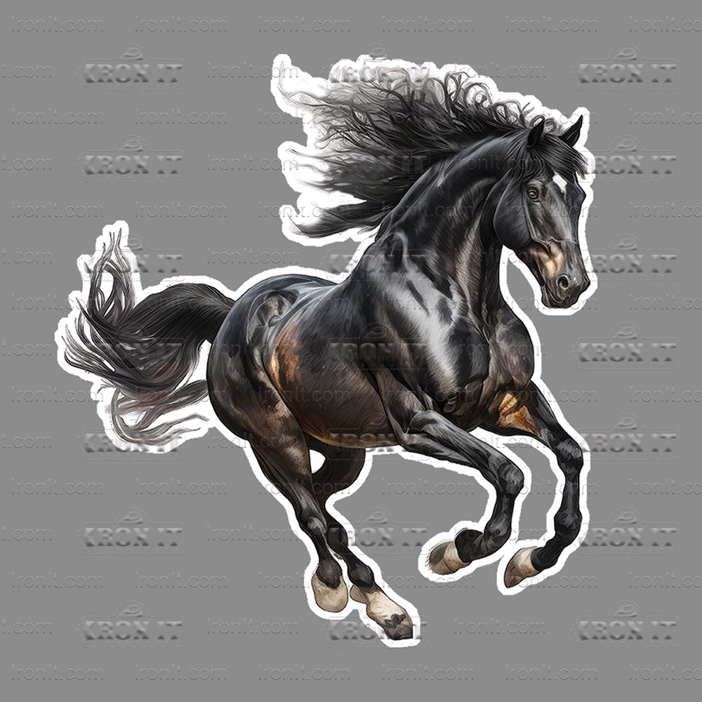 Black Galloping Horse