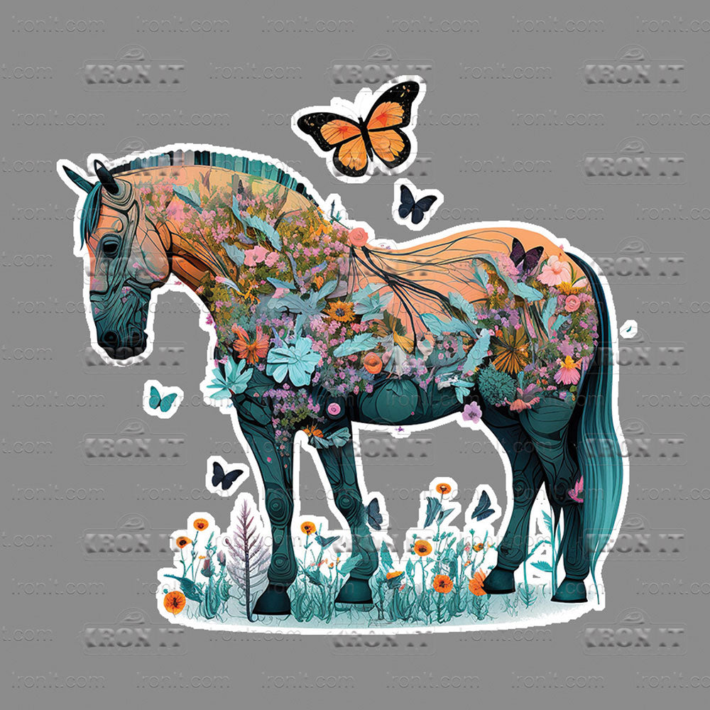 Blue and Orange Standing Horse