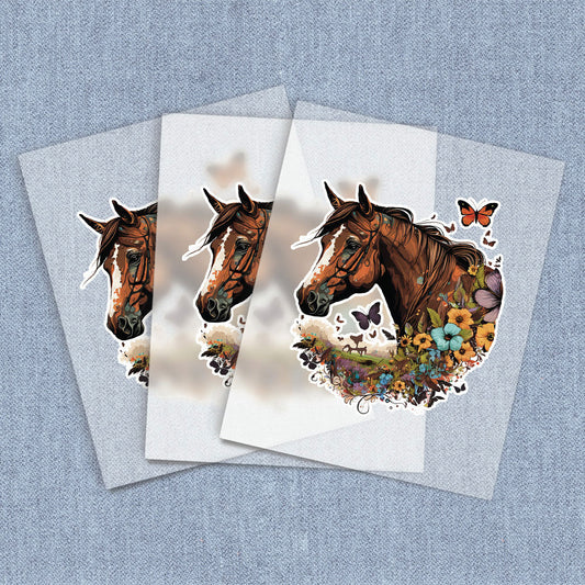 Brown Horse Head Floral