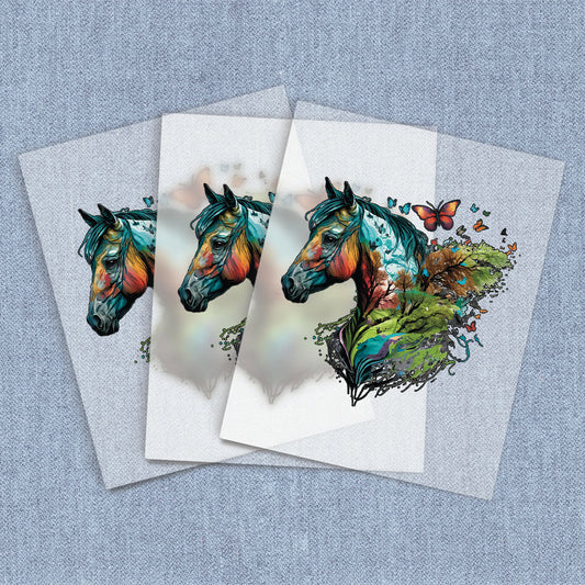 Floral Horse and Trees 2