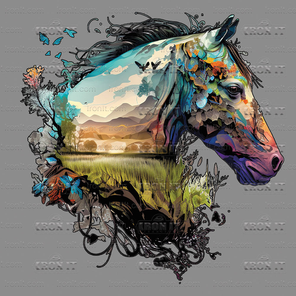 Realistic Floral Horse Head 4