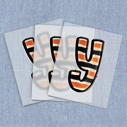 Y Cream, Orange, Black Zebra Stripes