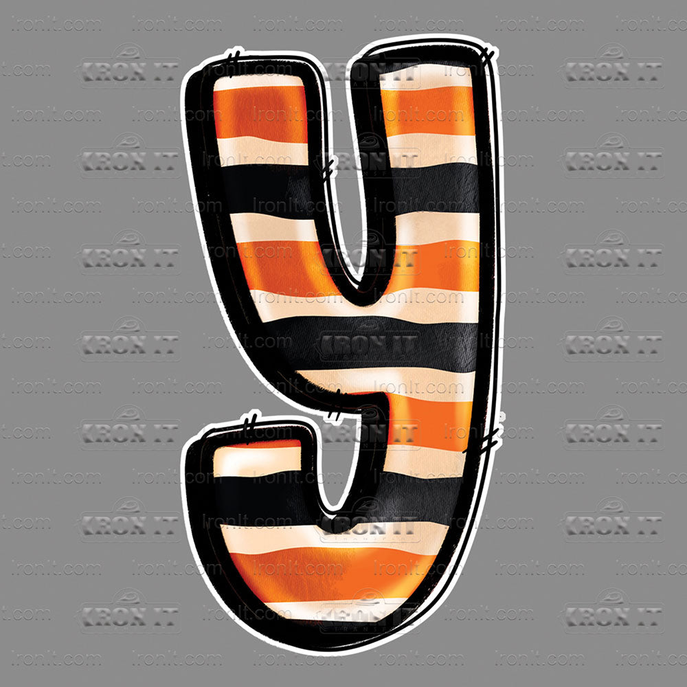 Y Cream, Orange, Black Zebra Stripes