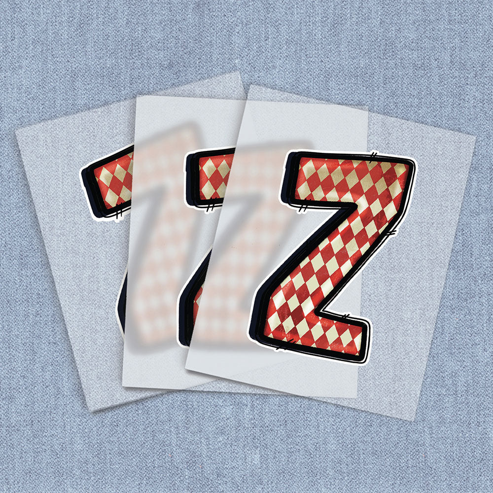 Z Red & White Diamond Pattern