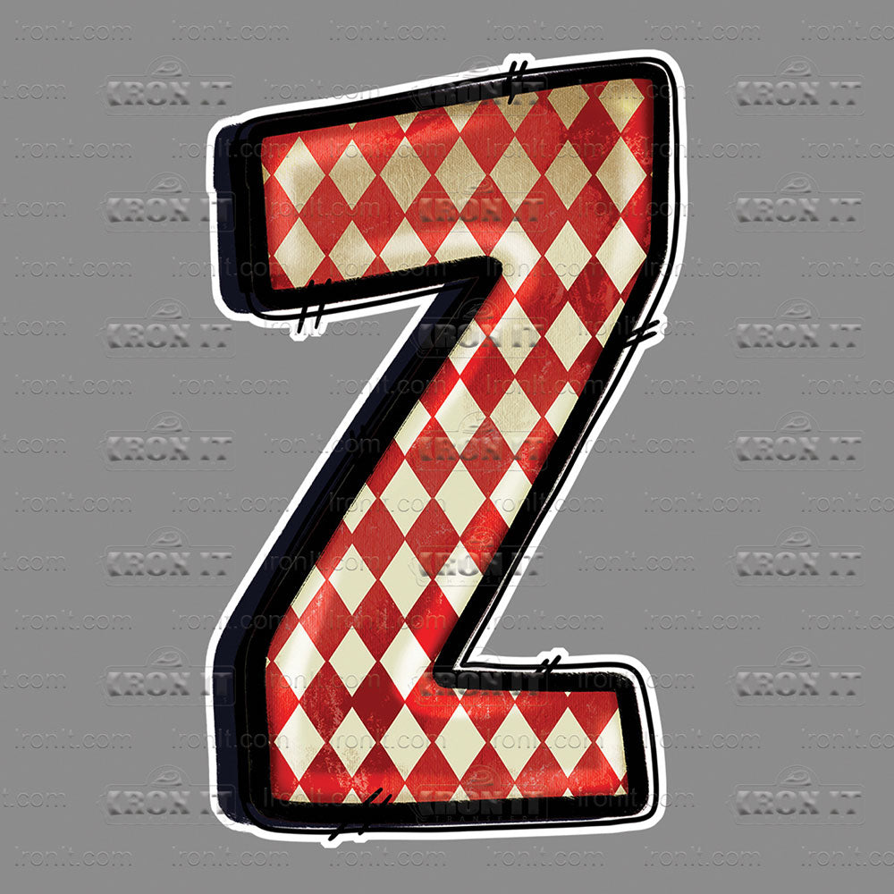Z Red & White Diamond Pattern