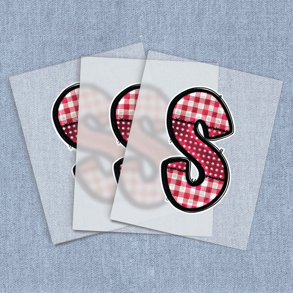 S Red Checkered & Polka Dots