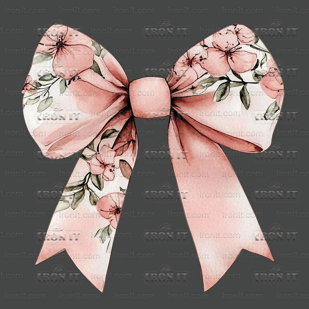 Dark Pink Flowers Coquette Bow