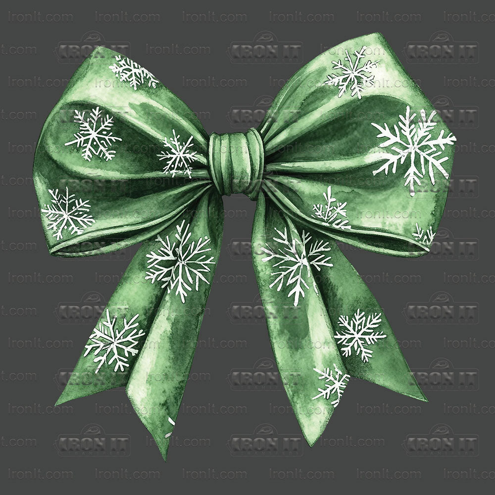 Green Snowflake Coquette Bow