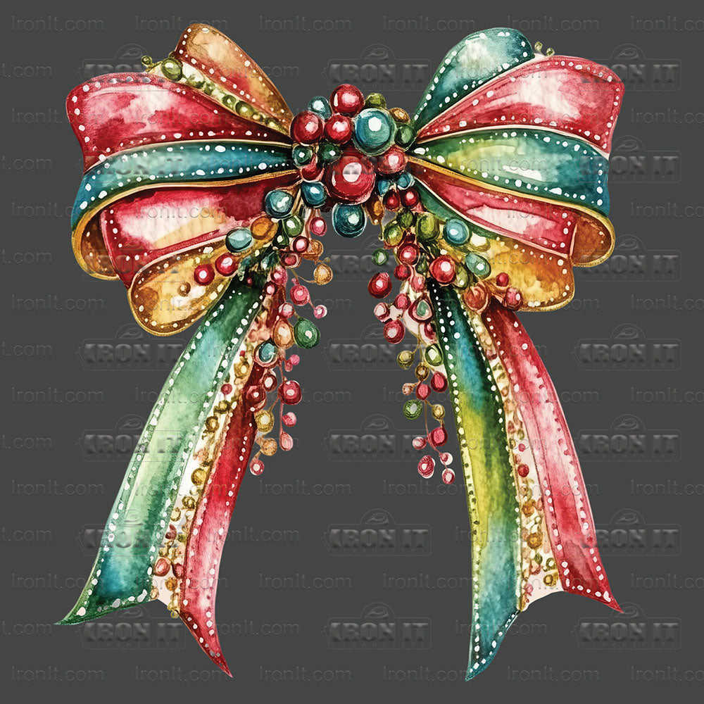 Holly Christmas Coquette Bow