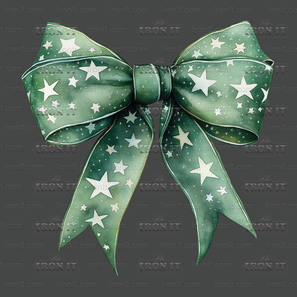 Green Stars Coquette Bow