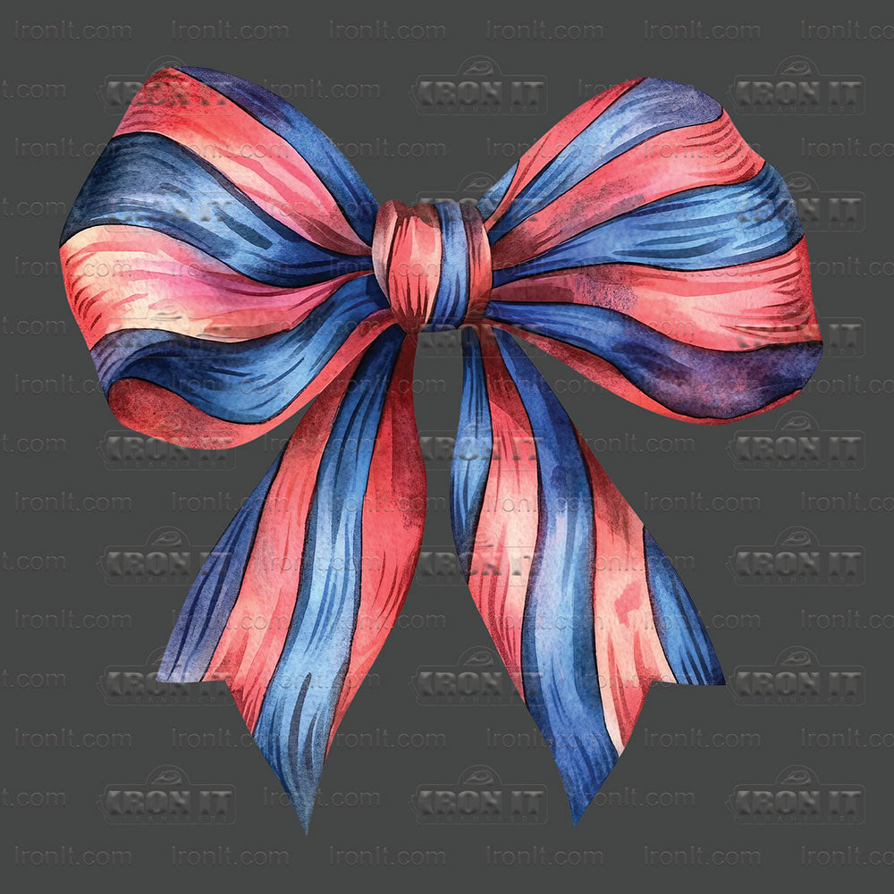 Blue & Red Stripes Coquette Bow