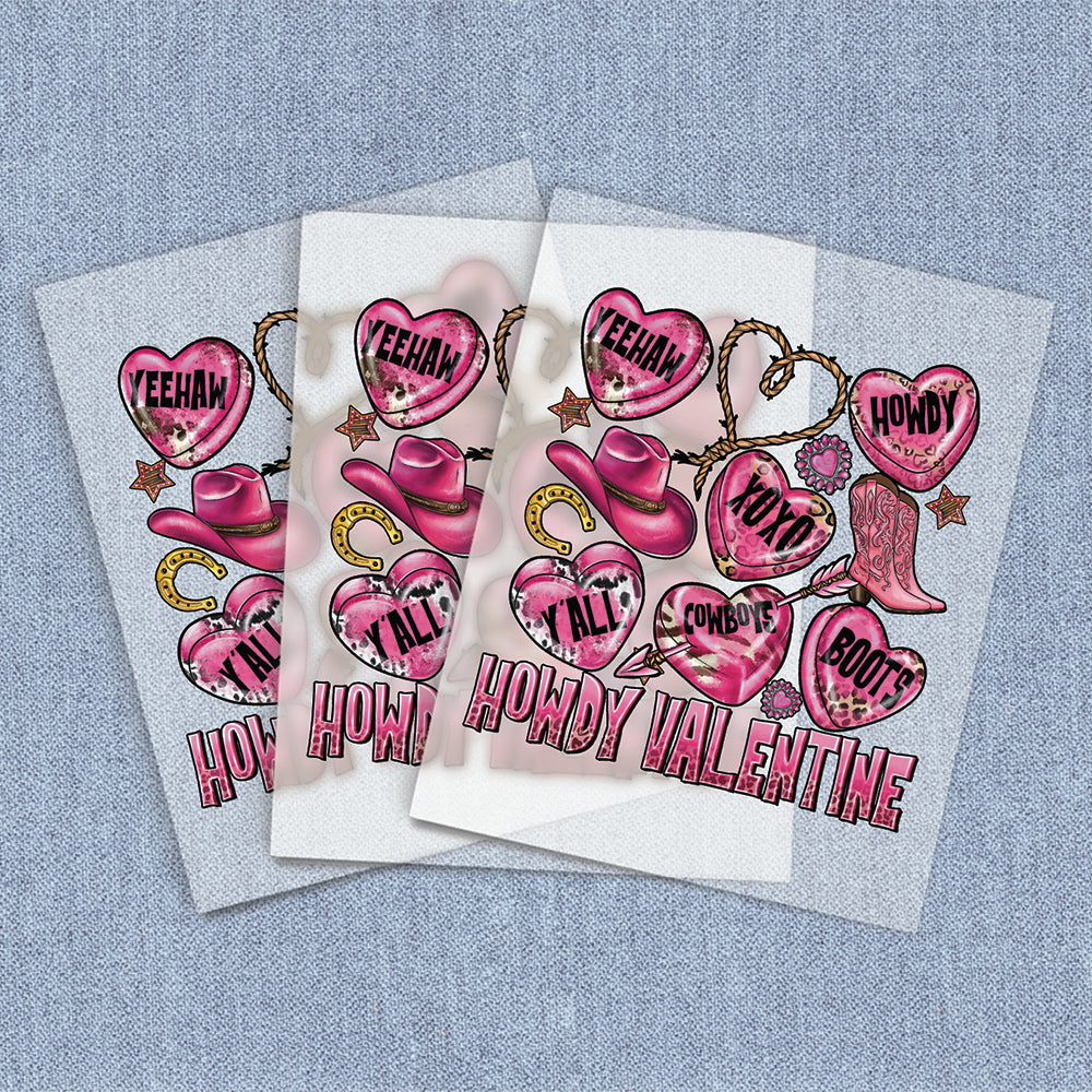 Howdy Valentine Pink Hearts