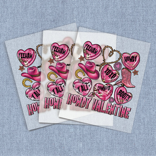Howdy Valentine Pink Hearts