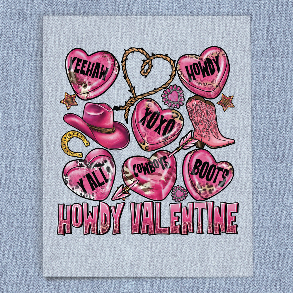 Howdy Valentine Pink Hearts