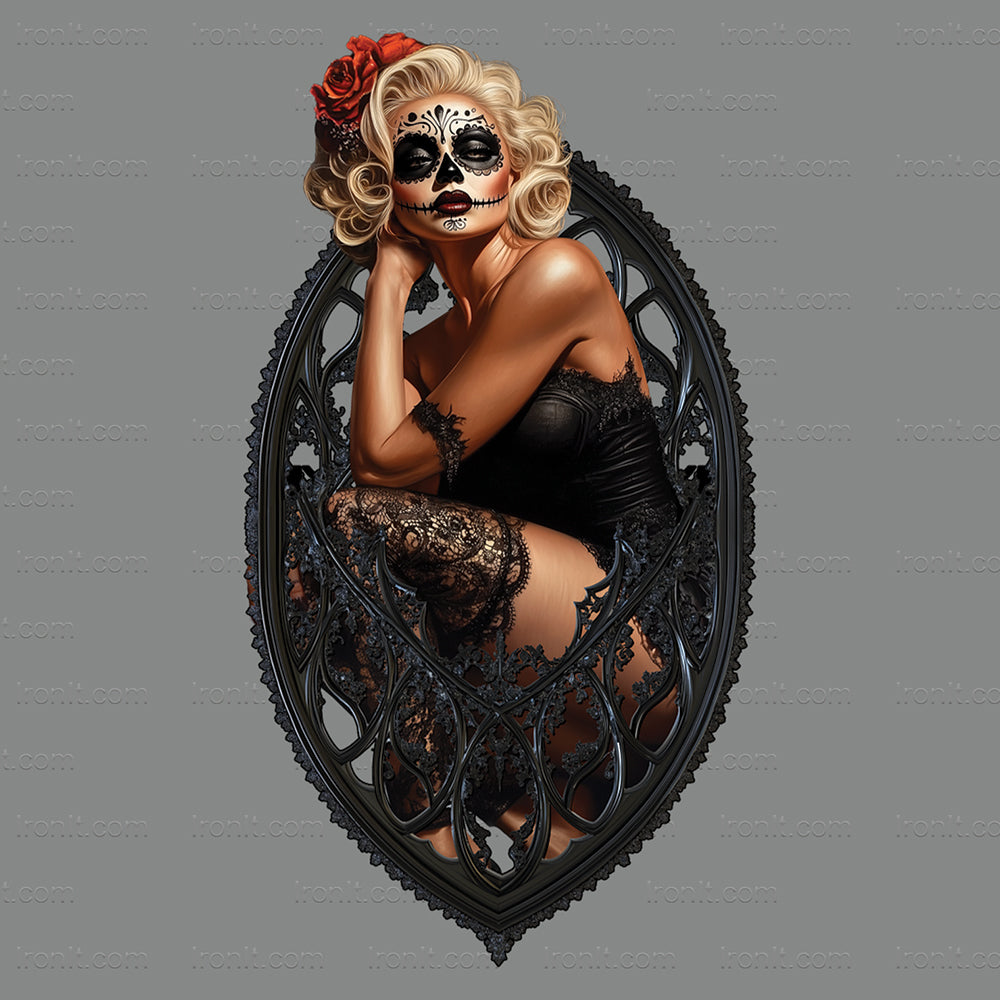 Gothic Sugar Skull Pinup