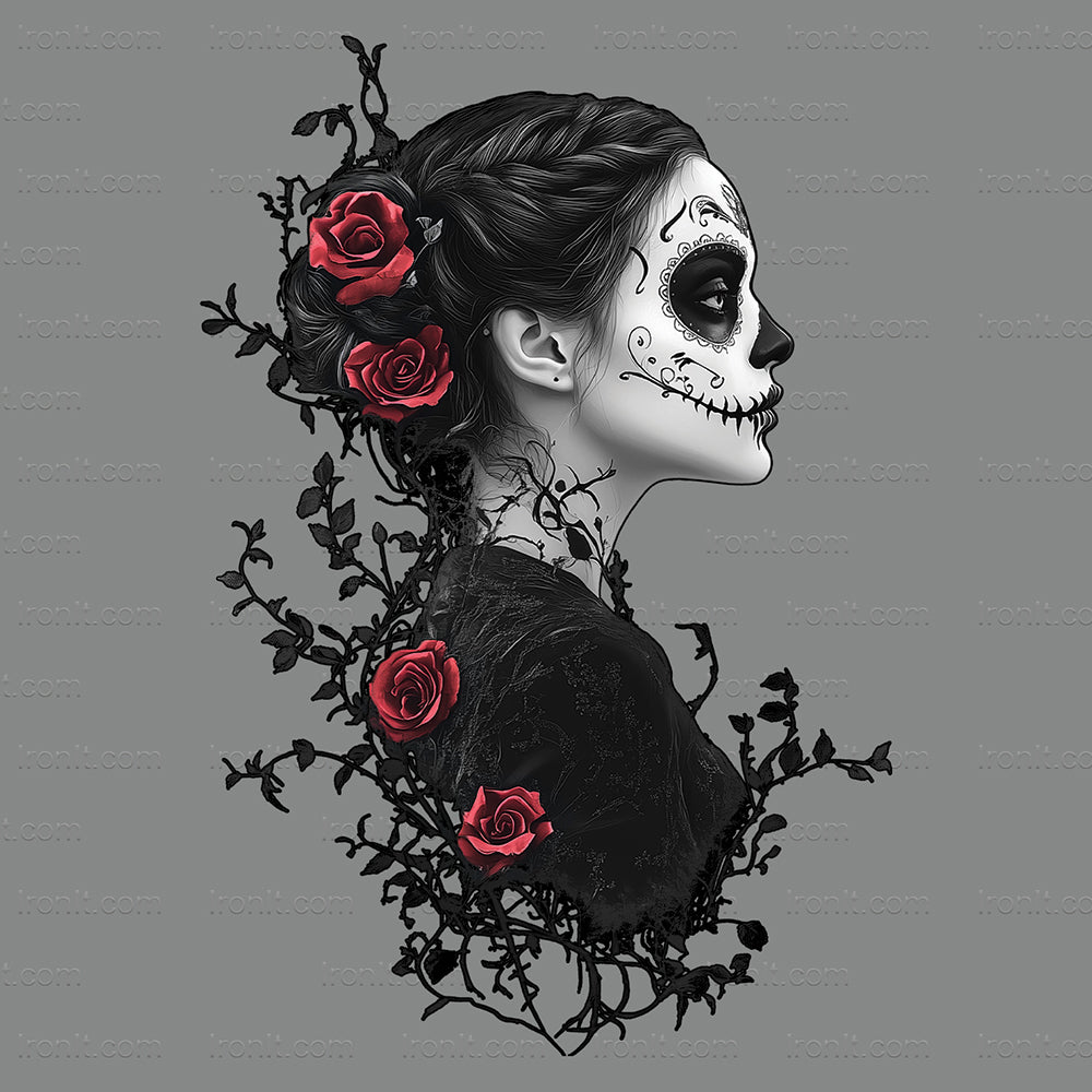 Gothic Sugar Skull Roses