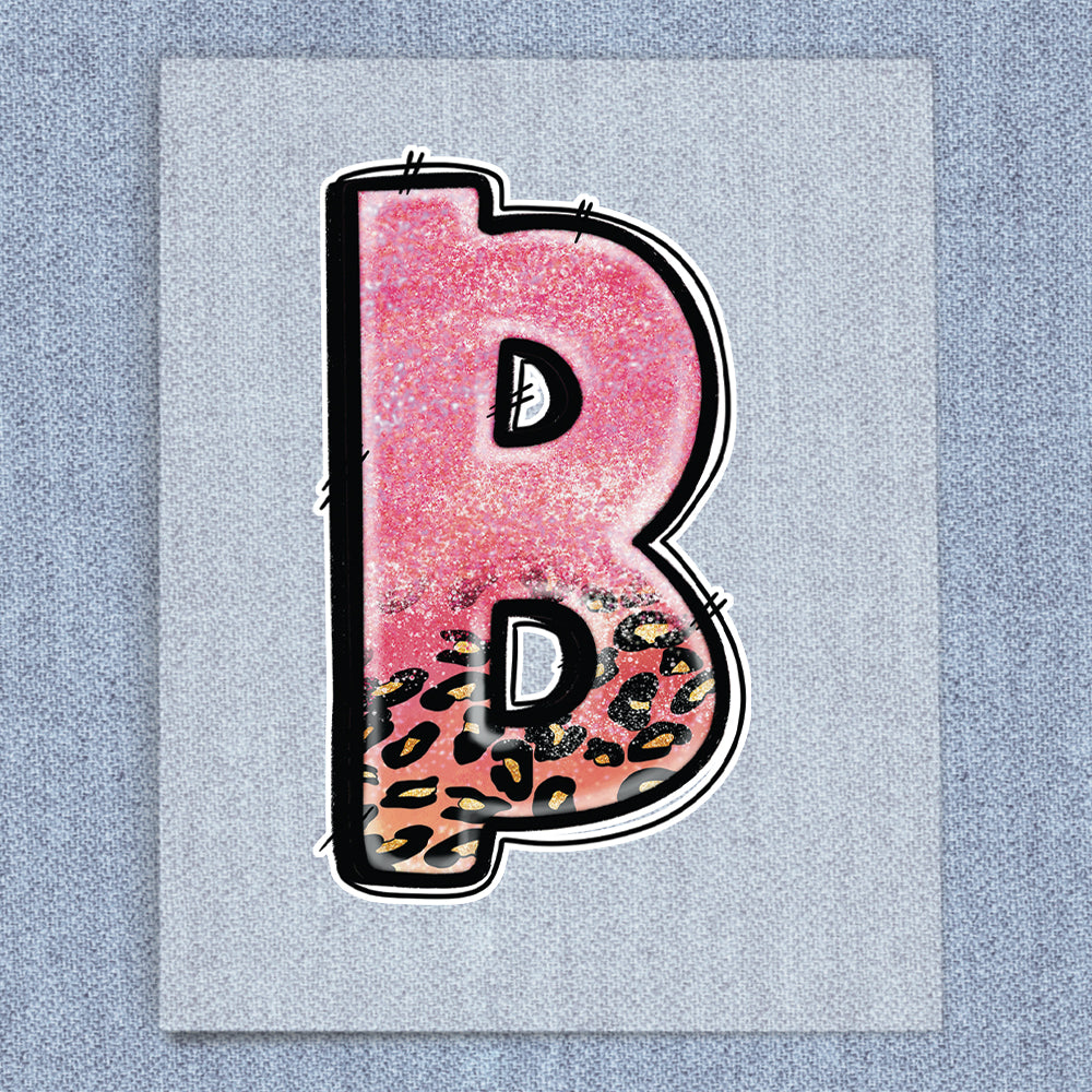 B Pink Glitter & Leopard