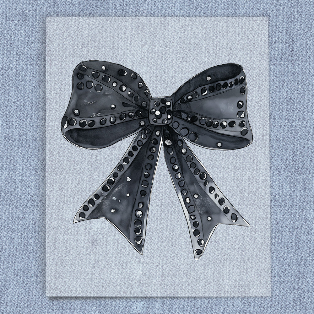 Black Beaded Coquette Bow