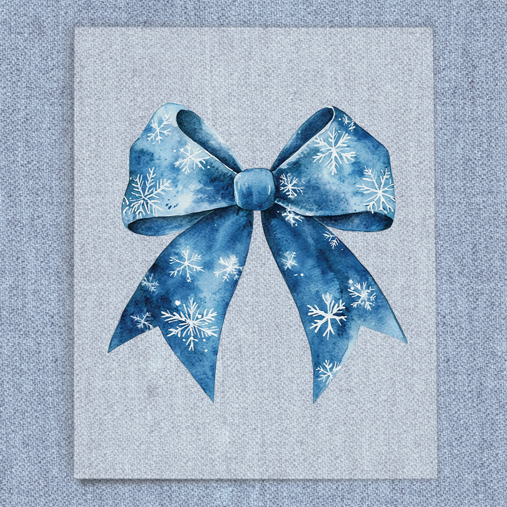 Blue Snowflake Coquette Bow