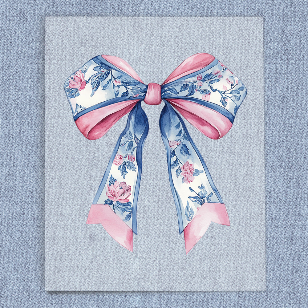 Blue & Pink Pastel Coquette Bow