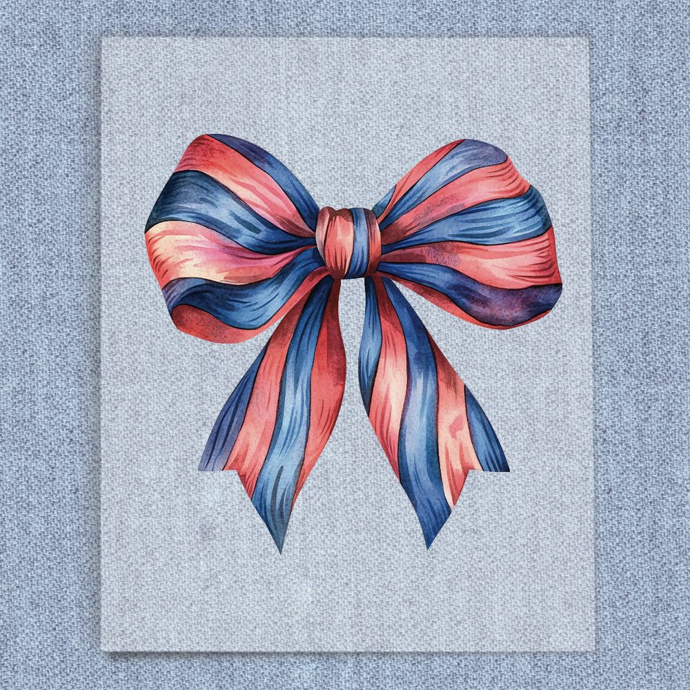 Blue & Red Stripes Coquette Bow