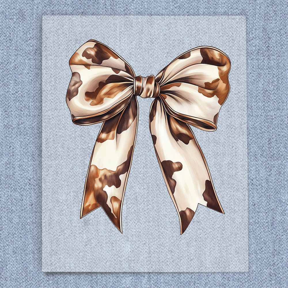 Brown Cow Print Coquette Bow