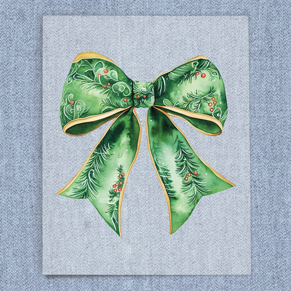 Christmas Holly Gold Coquette Bow