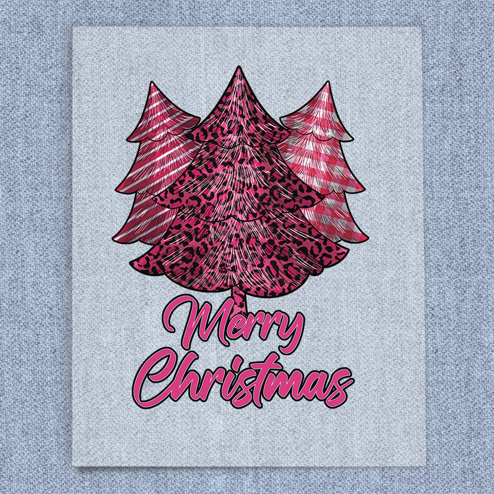 Christmas Pink Striped Trees