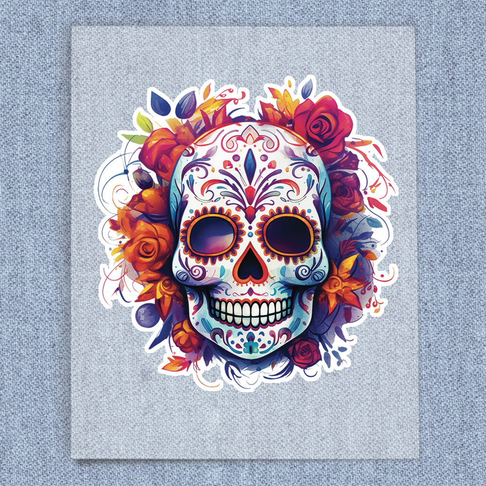 Colorful Roses Skull