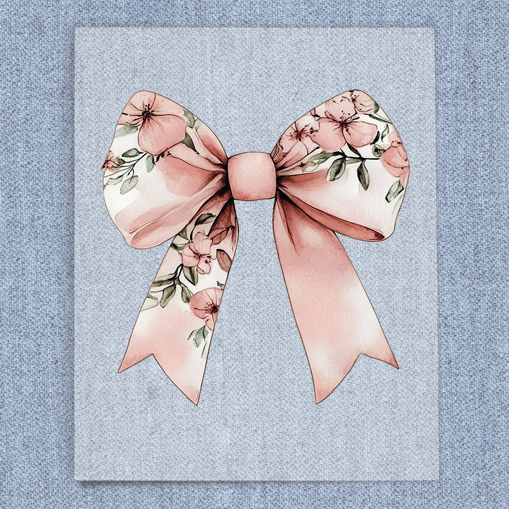 Dark Pink Flowers Coquette Bow