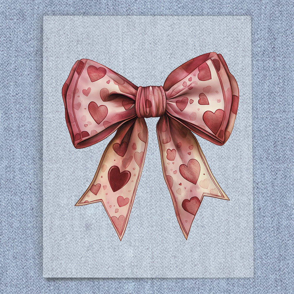Dark Red Hearts Coquette Bow