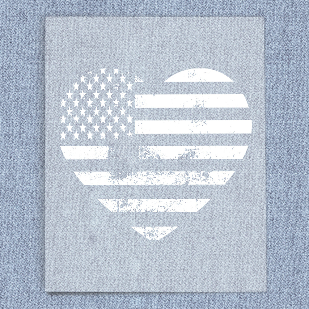 Flag Heart Distressed
