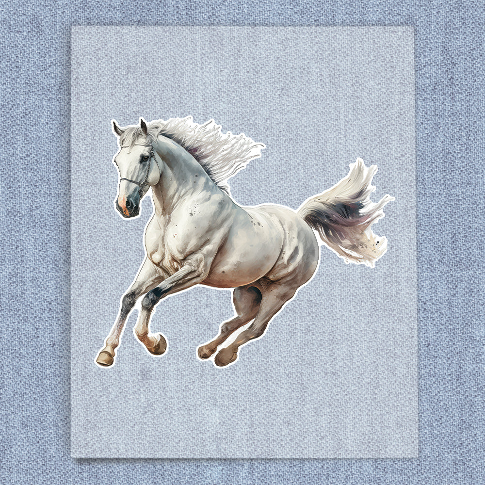 Galloping Gray Horse