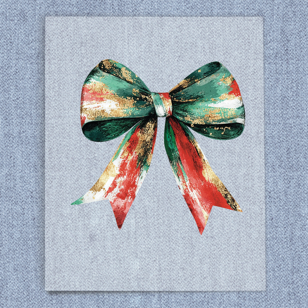 Gold Leaf Christmas Coquette Bow