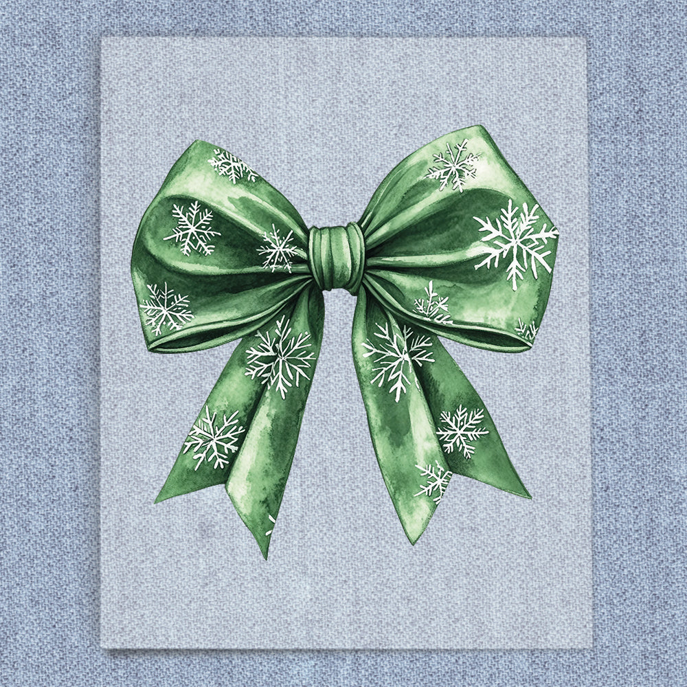 Green Snowflake Coquette Bow