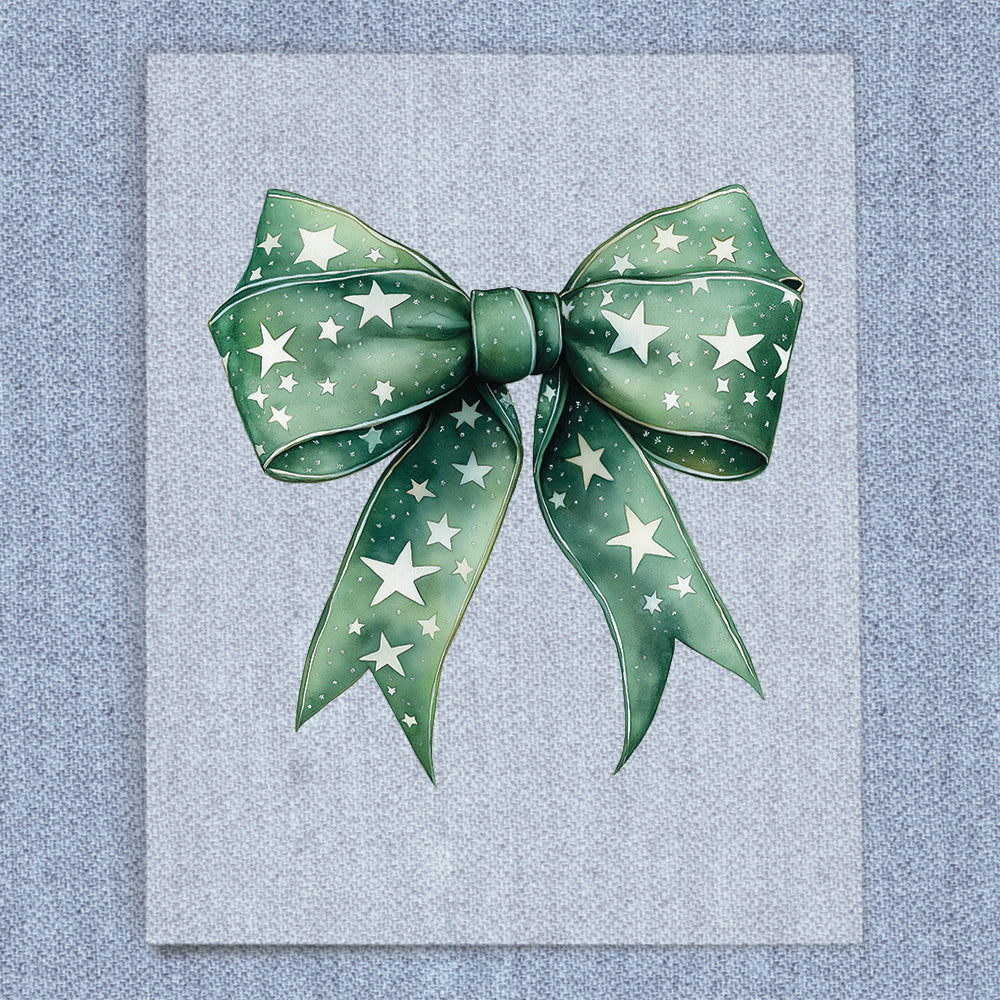Green Stars Coquette Bow