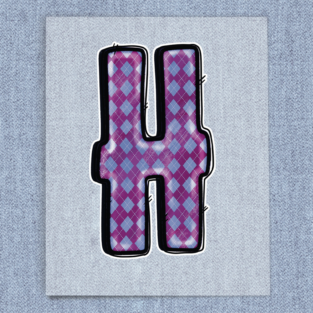 H Pink & Purple Argyle