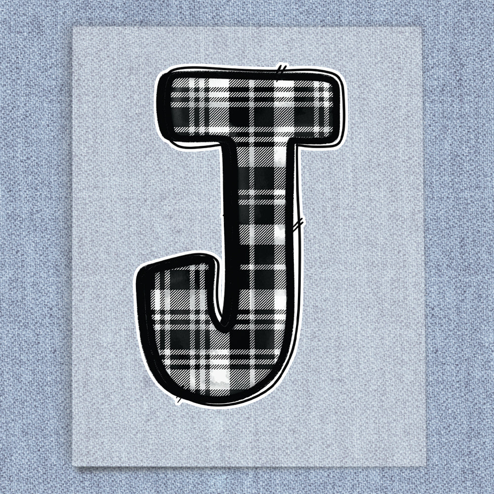 J Black & White Plaid